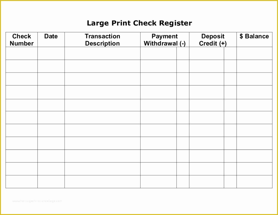 Free Blank Business Check Template Of Checkbook Ledgers – Berckman Templates
