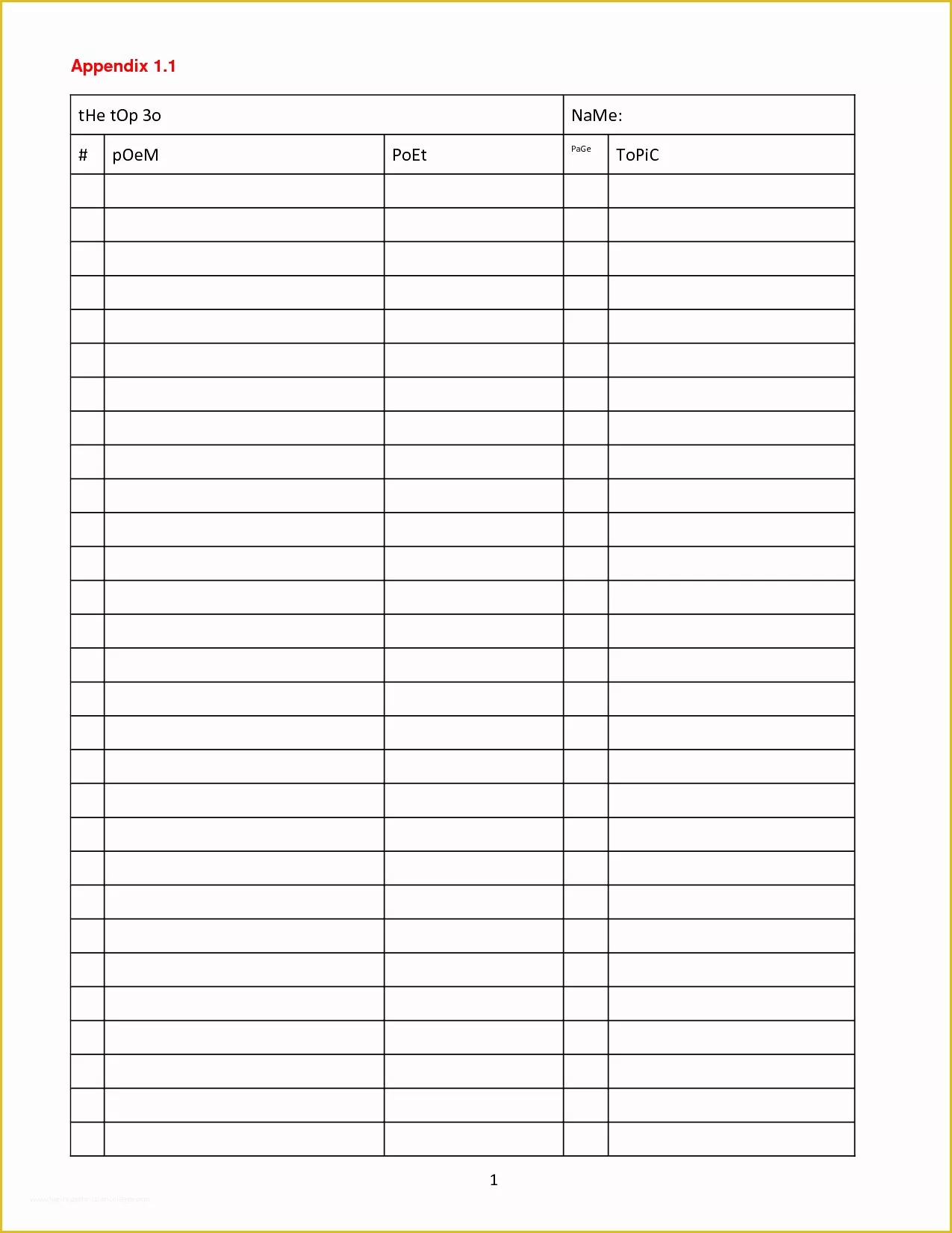 2 Column Chart Template