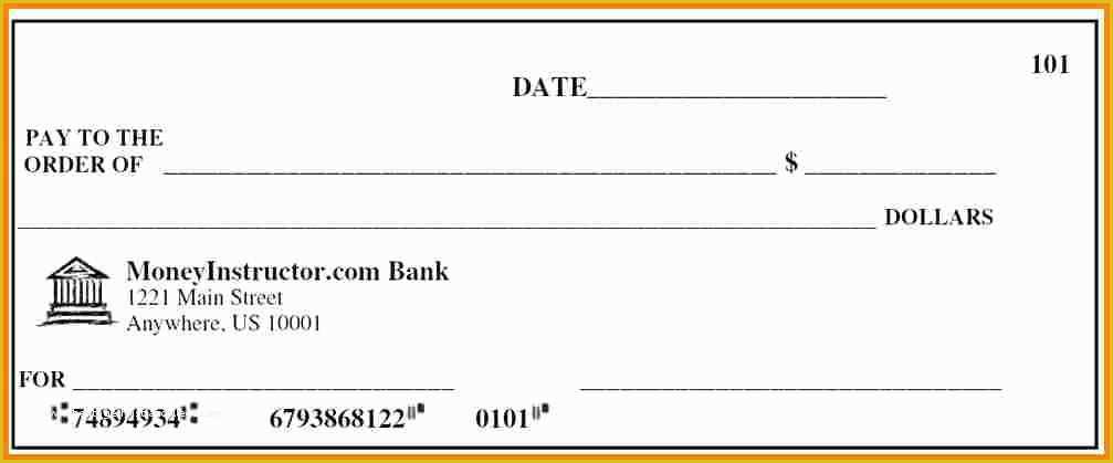 Free Blank Check Template Of 5 Fake Payroll Check Template