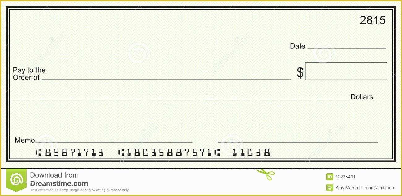 Free Blank Check Template Of Blank Check Green Security Background Stock Image