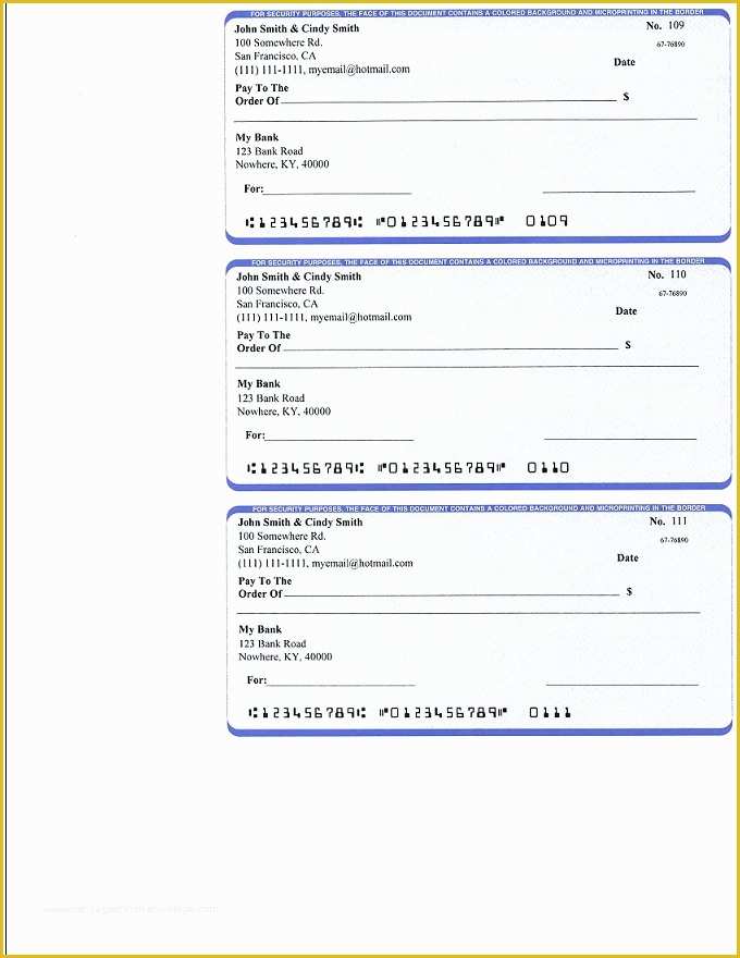 Free Blank Check Template Of Ezcheckpersonal Makes It Easy to Print Pocket Sized