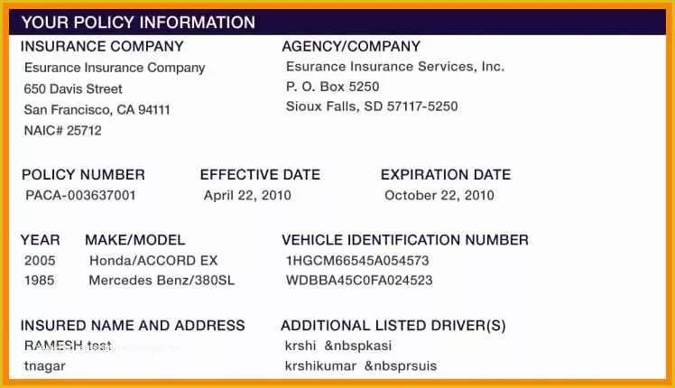 Free Blank Insurance Card Template Of 15 Free Fake Auto Insurance Card Template