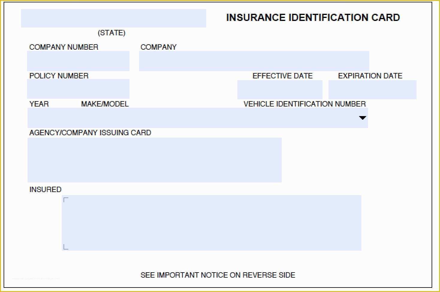 Auto Insurance Card Template Free Download