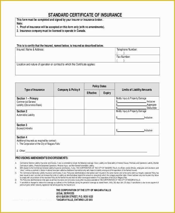 Free Blank Insurance Card Template Of Insurance Certificate Template