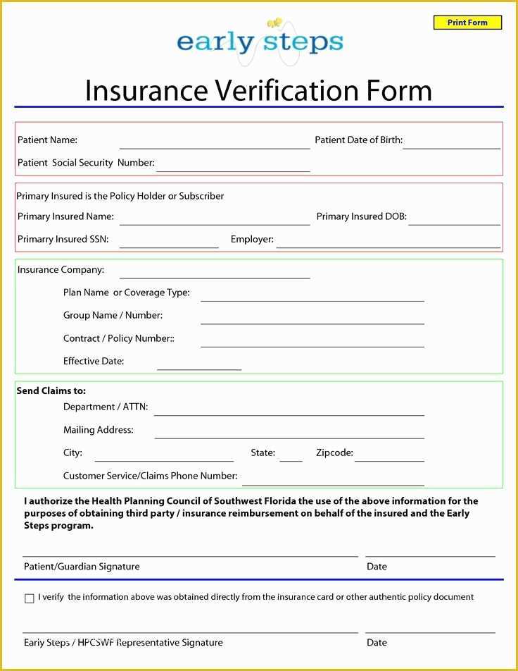 Free Blank Insurance Card Template Of Template for Insurance Information In Planner