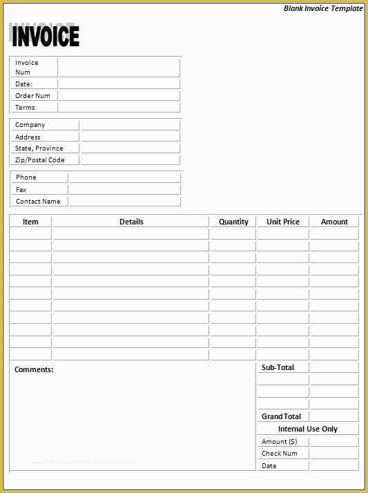 46 Free Blank Invoice Template Excel