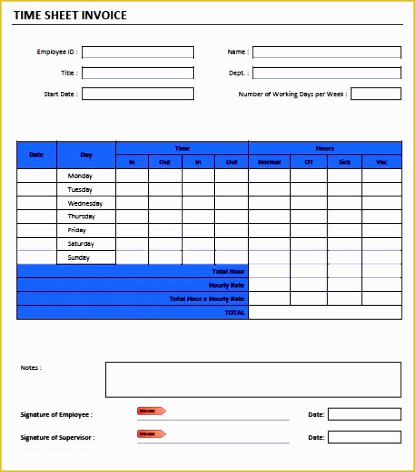 Free Blank Invoice Template Excel Of 12 Timesheet Invoice Template Excel Exceltemplates