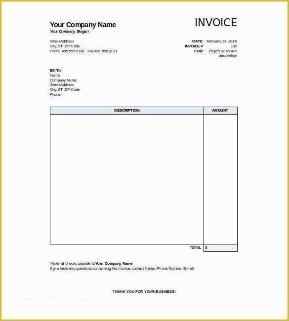 Free Blank Invoice Template Excel Of 47 Blank Invoice Templates Ai Psd Google Docs Apple