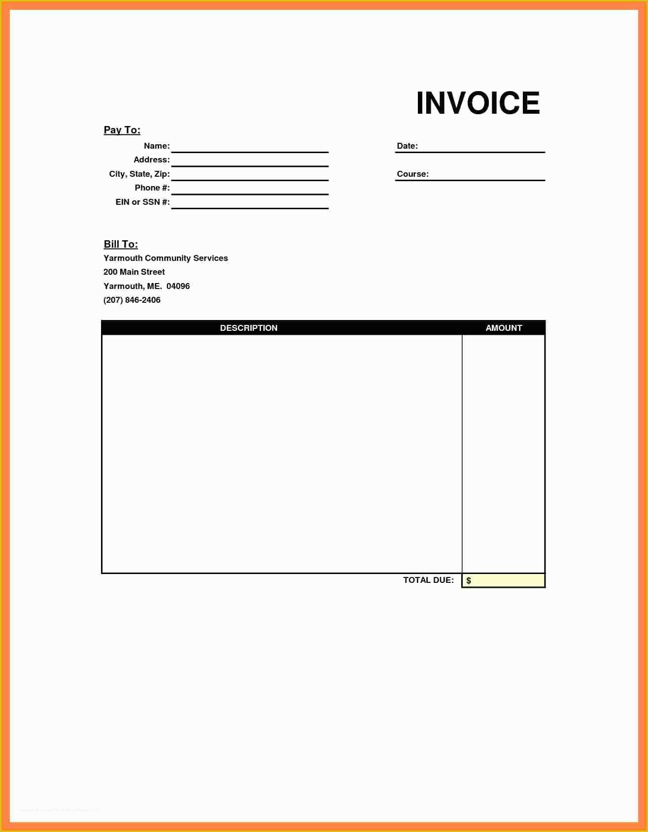 Free Blank Invoice Template Excel Of 5 Blank Bill format In Excel
