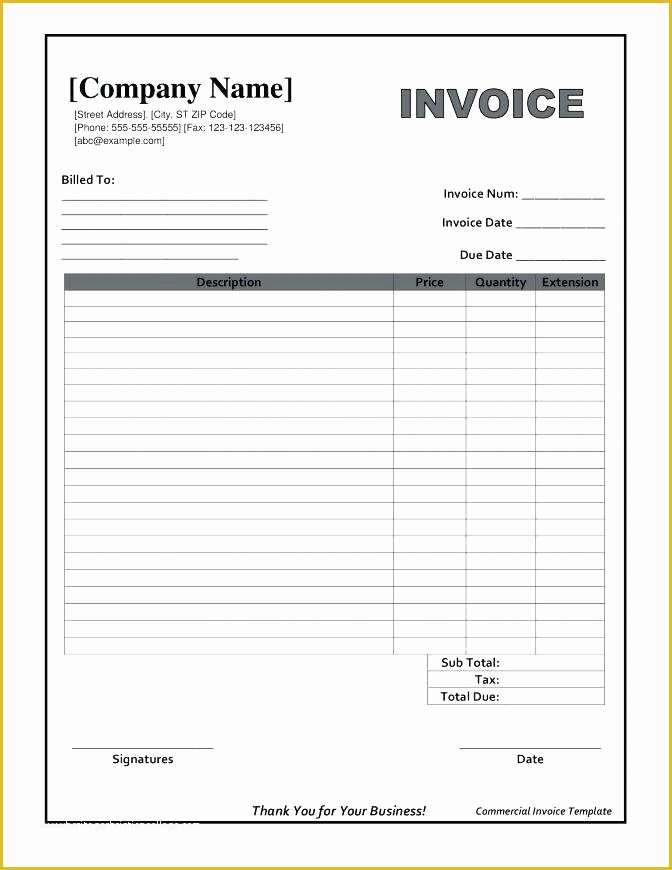 Free Blank Invoice Template Excel Of Blank Invoice format Excel Free Blank Invoice forms Blank
