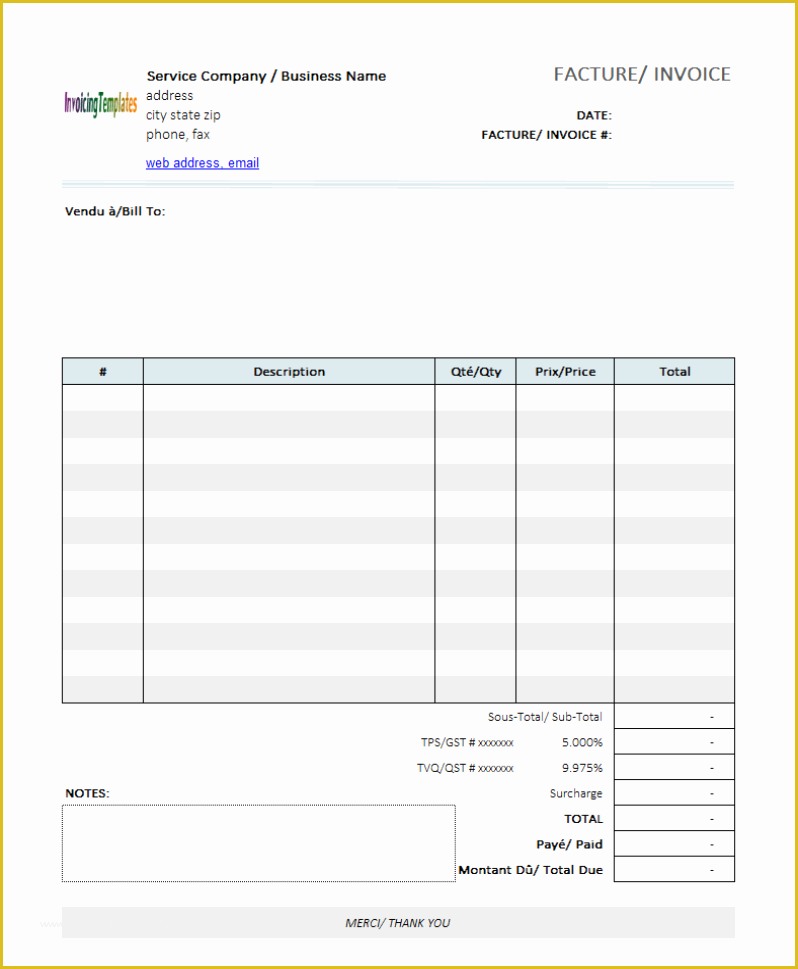 Free Blank Invoice Template Excel Of Editable Invoice Template Excel