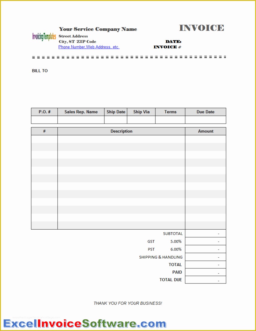 Free Blank Invoice Template Excel Of Excel Invoice Template Freeware Screenshot Free Invoice