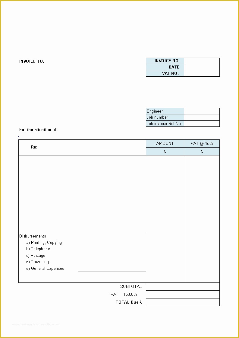 Free Blank Invoice Template Excel Of Free Blank Invoice Template for Excel Excel Template