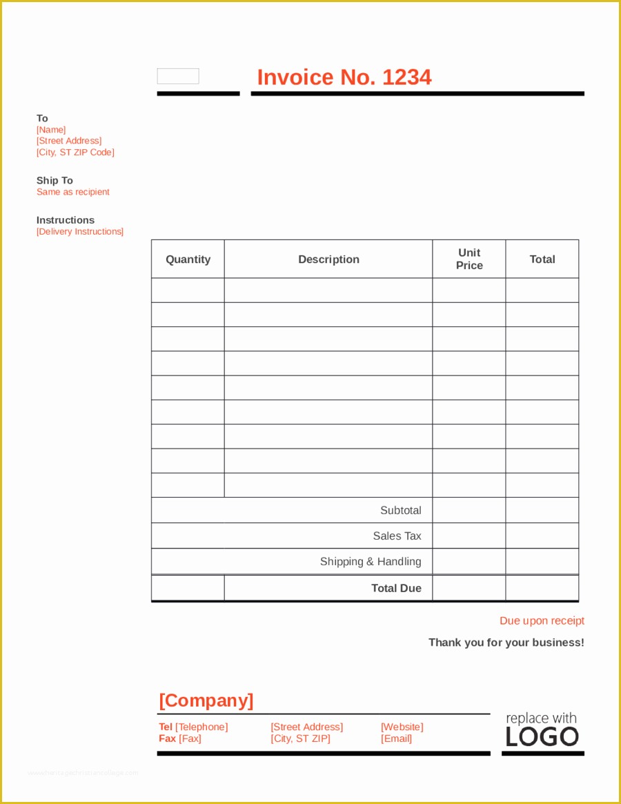 Free Blank Invoice Template Of 2018 Invoice Template Fillable Printable Pdf & forms