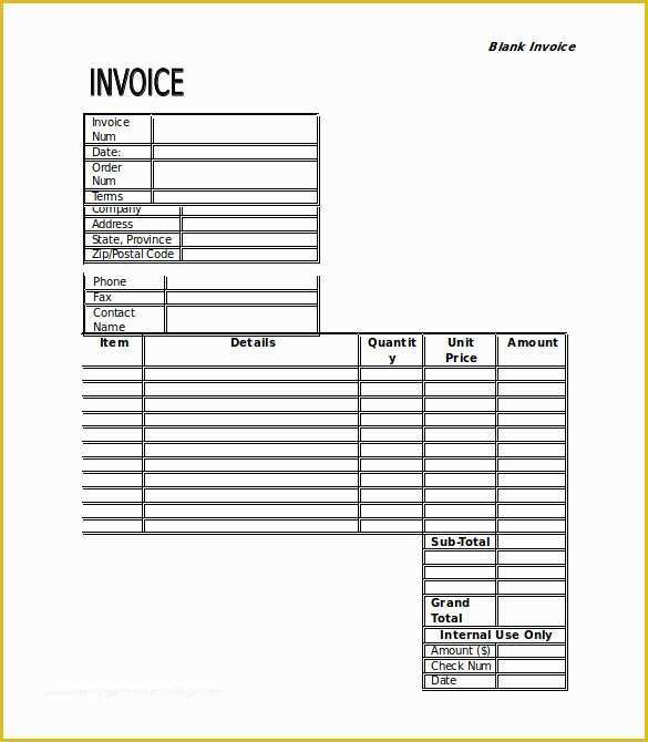 Free Blank Invoice Template Of 47 Blank Invoice Templates Ai Psd Google Docs Apple