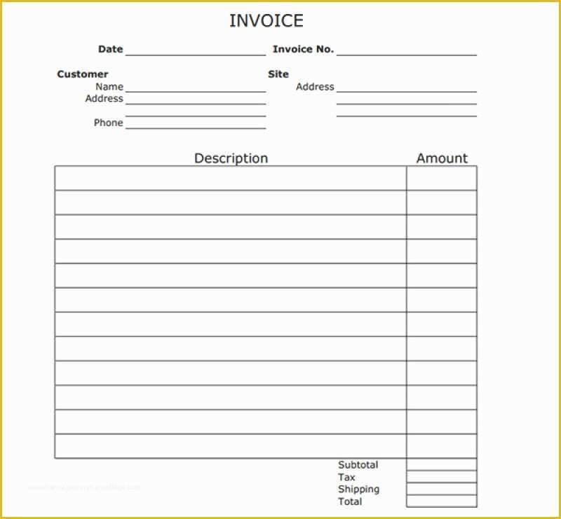 Free Blank Invoice Template Of Blank Invoices Pdf Rusinfobiz