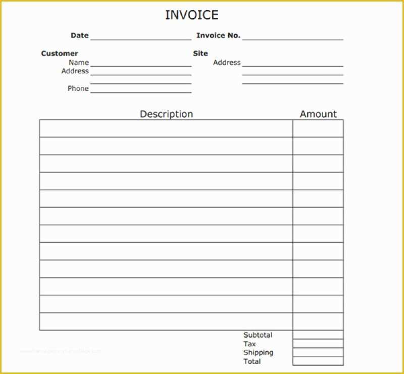 Free Blank Invoice Template Of Blank Invoices Pdf Rusinfobiz