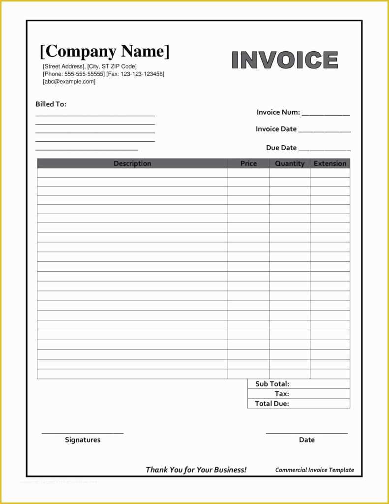 Free Blank Invoice Template Of Downloadable Invoice Template Beautiful