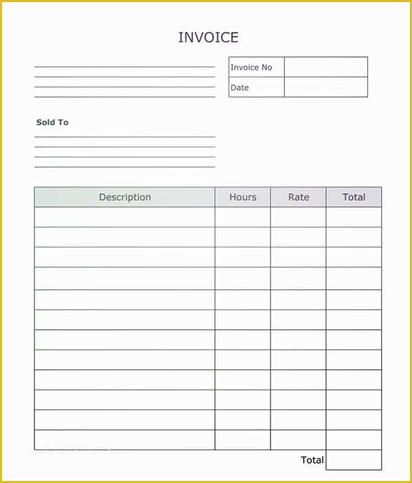 Free Blank Invoice Template Of Fillable Invoice Blank In Pdf
