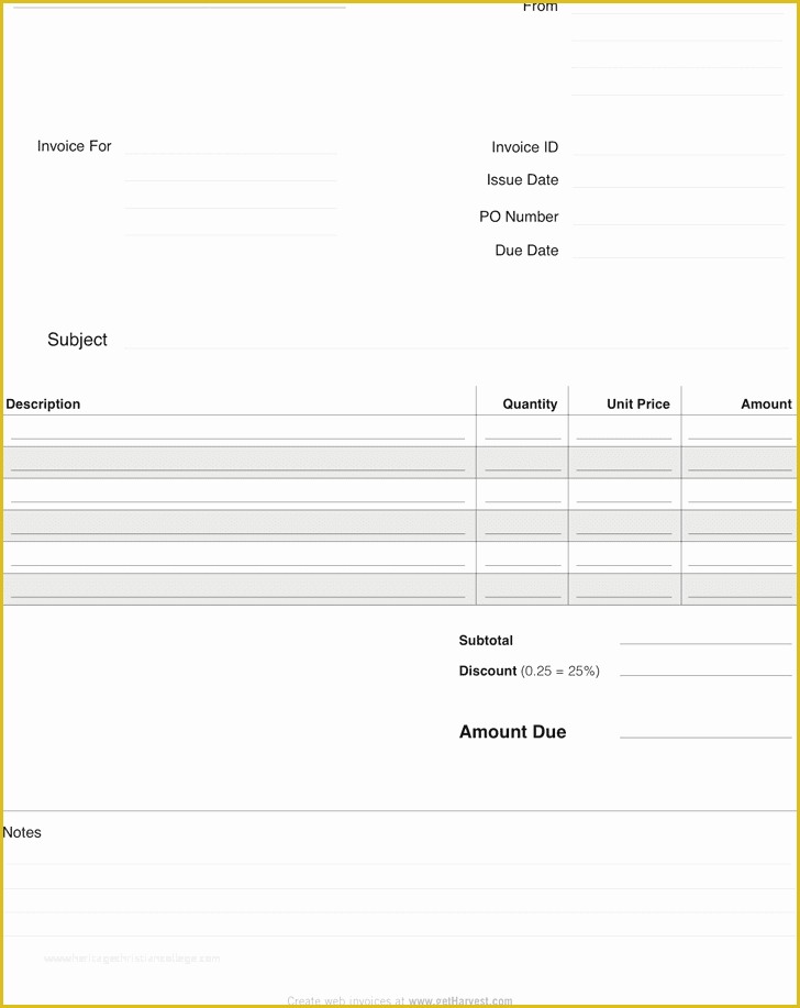 Free Blank Invoice Template Of Free Blank Invoice Template for Excel Excel Template