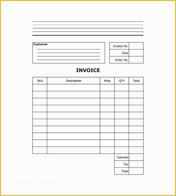 Free Blank Invoice Template Of Free Printable Invoices Pdf