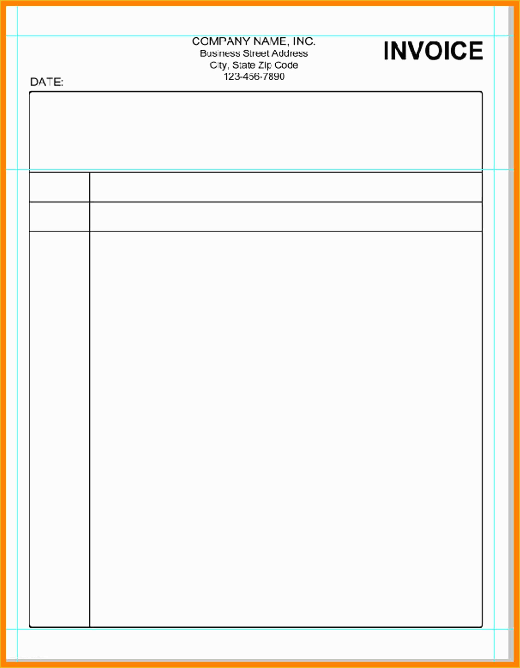 Free Blank Invoice Template Of Invoice Blank Bamboodownunder