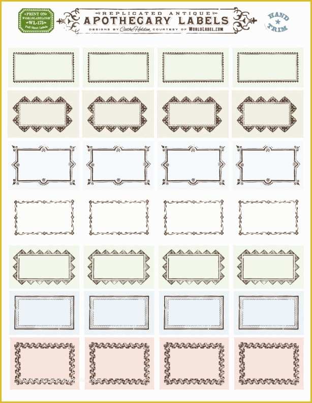 Free Blank Label Templates Of ornate Apothecary Blank Labels by Cathe Holden
