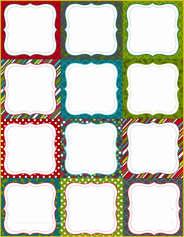 Free Blank Label Templates Of Printable Christmas Labels for Homemade Baking