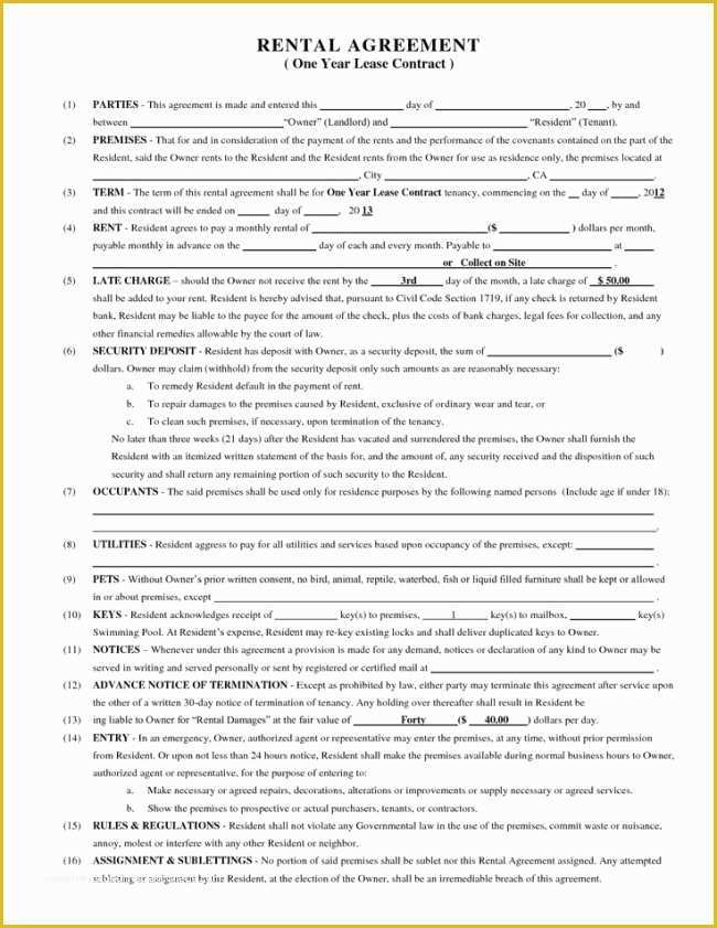 Free Blank Lease Agreement Template Of 38 Editable Blank Rental and Lease Agreements Ready to