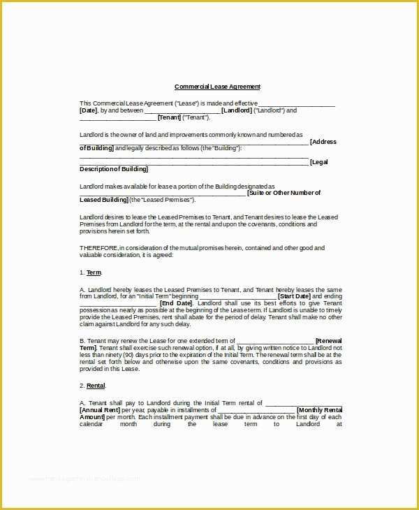 Free Blank Lease Agreement Template Of Blank Lease Template 6 Free Word Pdf Documents