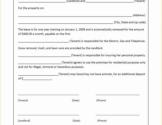 Free Blank Lease Agreement Template Of Generic Rental Contract Portablegasgrillweber