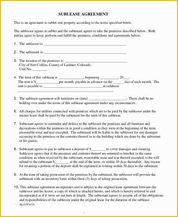 Free Blank Lease Agreement Template Of Printable Blank Lease Agreement form 17 Free Word Pdf