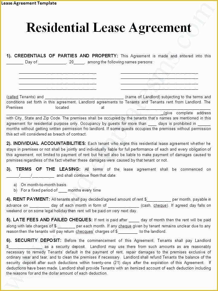 Free Blank Lease Agreement Template Of Rent A Room Tenancy Ent Template Rental form Blank Free
