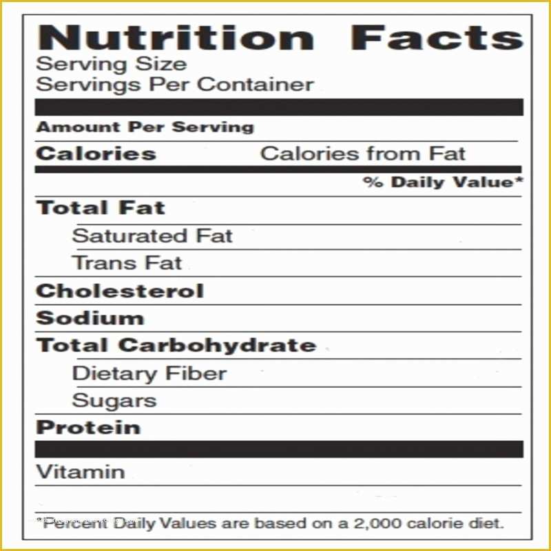 Free Blank Nutrition Label Template Of Blank Nutrition Label Template Word