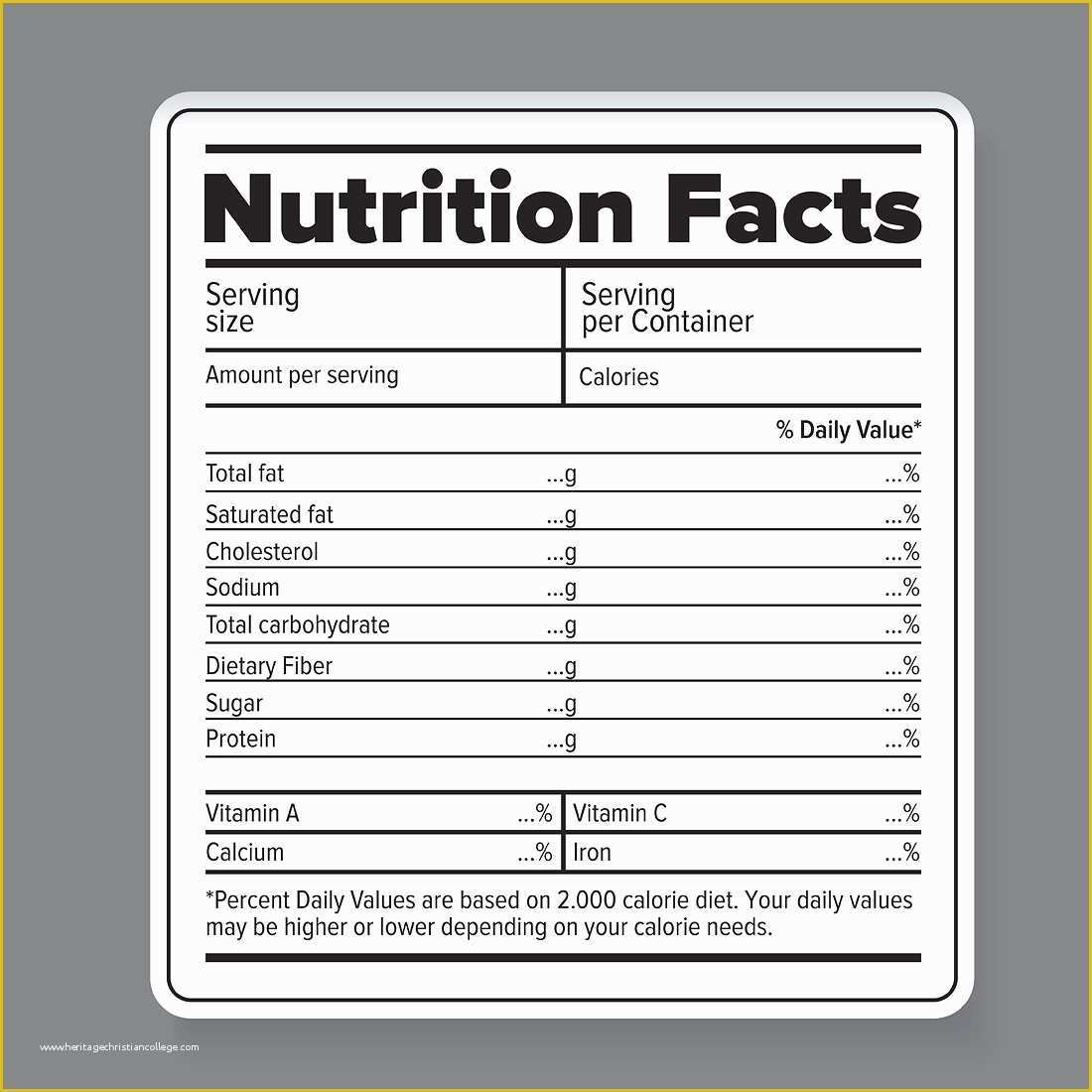 Free Blank Nutrition Label Template Of Nutrition Facts Vector Label Graphic Objects Creative