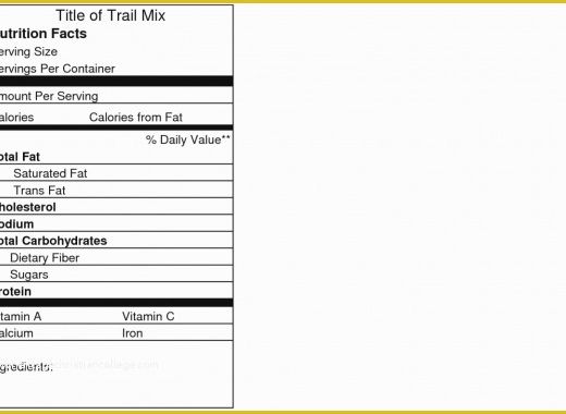 Free Blank Nutrition Label Template Of This is How Blank Nutrition
