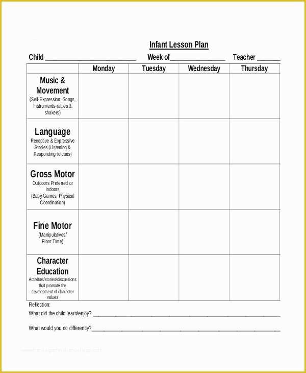 Free Blank Preschool Lesson Plan Templates Of 10 Printable Preschool Lesson Plan Templates Free Pdf