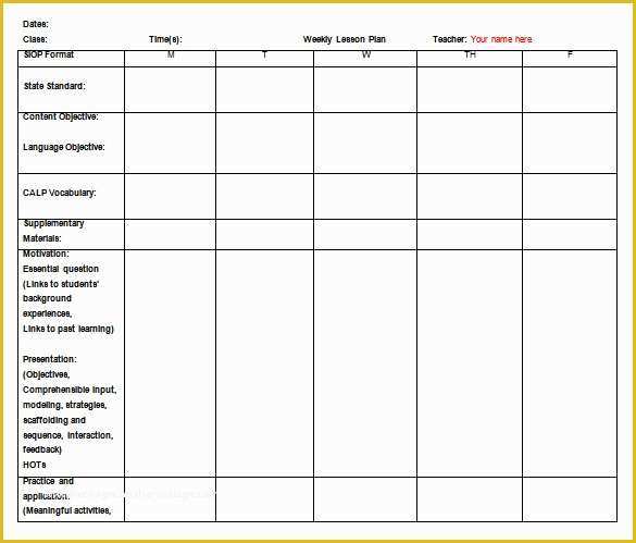 Free Blank Preschool Lesson Plan Templates Of 25 Plan Template Word Excel Pdf
