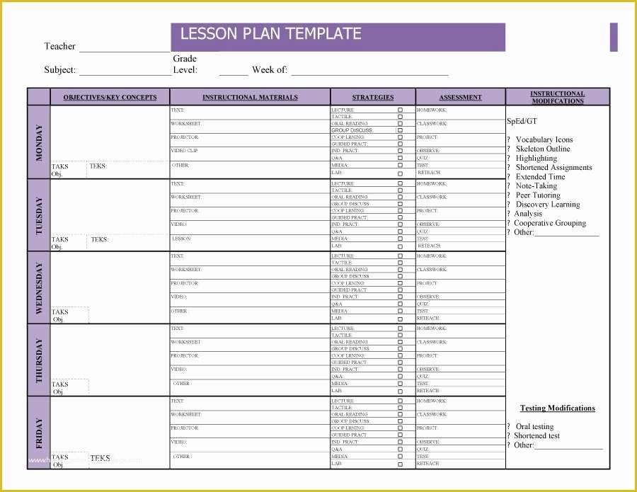 Free Blank Preschool Lesson Plan Templates Of 44 Free Lesson Plan Templates [ Mon Core Preschool Weekly]