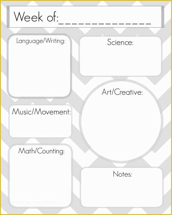 Free Blank Preschool Lesson Plan Templates Of Free Preschool Lesson Plan Template Printable