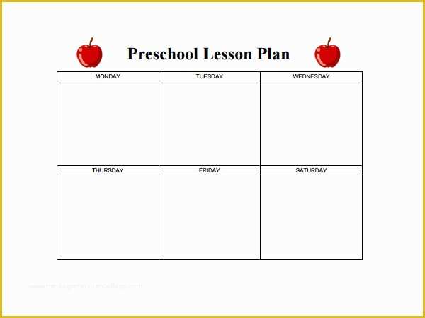 Free Blank Preschool Lesson Plan Templates Of Preschool Lesson Plan Template 11 Free Pdf Doc Download