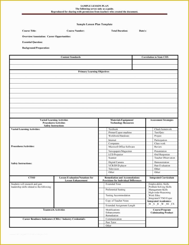 Free Blank Preschool Lesson Plan Templates Of Preschool Lesson Plan Template Free Templates Mon Core