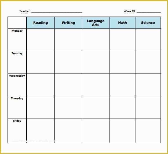 Free Blank Preschool Lesson Plan Templates Of Sample Blank Lesson Plan Template 10 Free Documents In Pdf