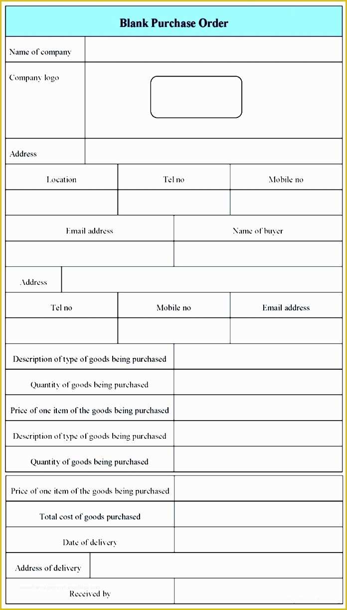 Free Blank Purchase order Template Of 10 Editable Purchase order Template Sampletemplatess