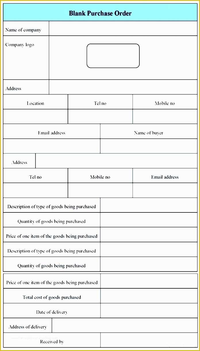 Free Blank Purchase order Template Of 10 Editable Purchase order Template Sampletemplatess