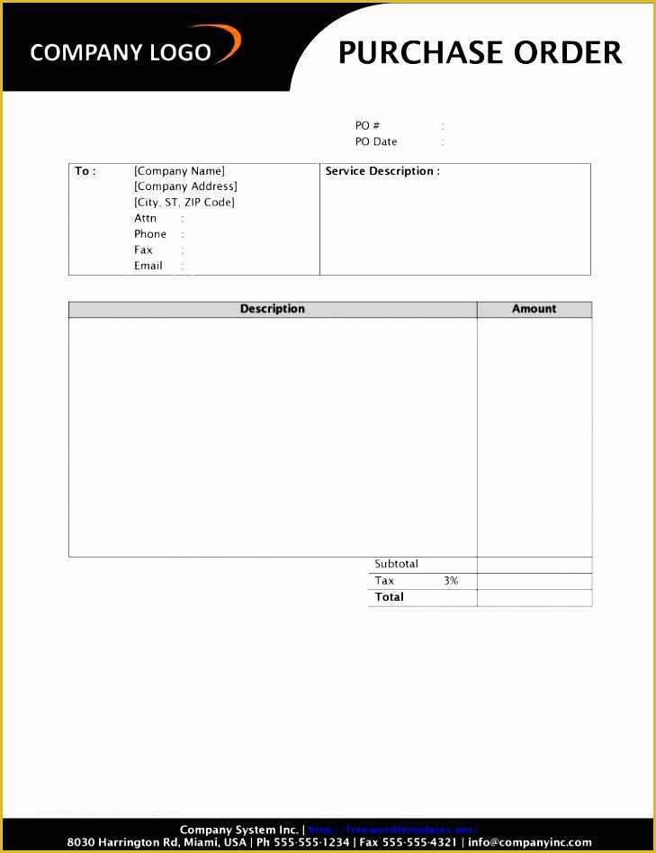 Free Blank Purchase order Template Of 10 Editable Purchase order Template Sampletemplatess