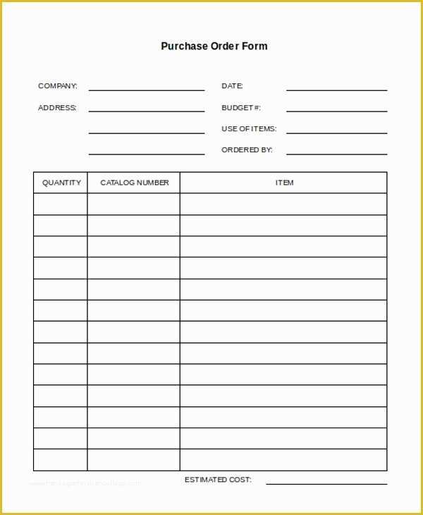 Free Blank Purchase order Template Of 11 Purchase order forms Free Samples Examples formats