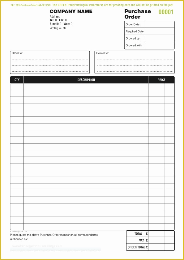 Free Blank Purchase order Template Of 11 Sample order form Templates Word Excel Pdf formats