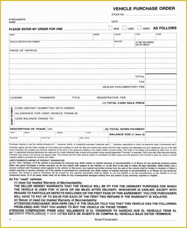 Free Blank Purchase order Template Of 15 Purchase order Templates