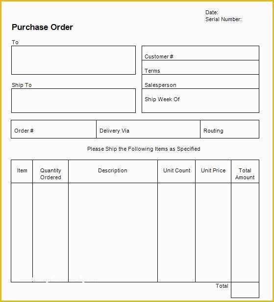 Free Blank Purchase order Template Of 37 Free Purchase order Templates In Word & Excel